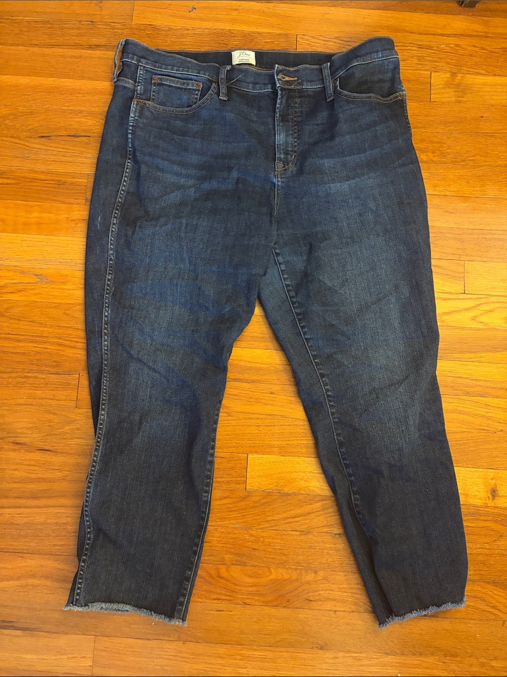 J. Crew Dark Indigo Cropped Straight Jeans